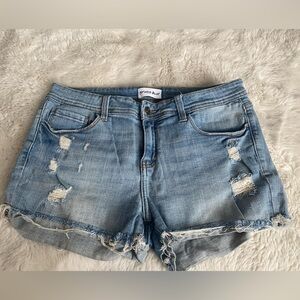 Distressed Denim Shorts